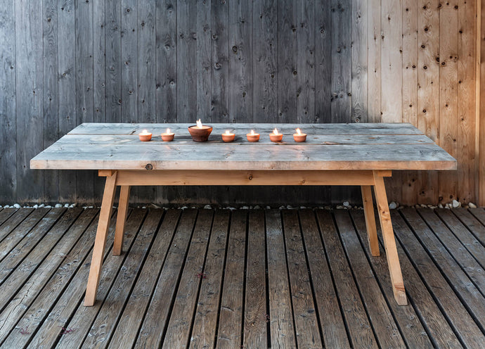 Tisch in Zirbe – Unbehandelt | Outdoor | Massivholz